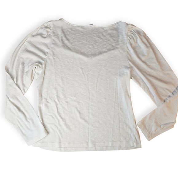 Gap White Long Gathered Puff Sleeve Top XXL - Picture 4 of 7